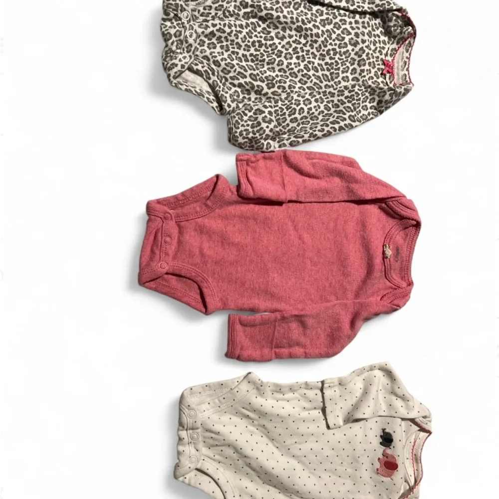 Carter's girl onesies- Pink, Cream, and Gray